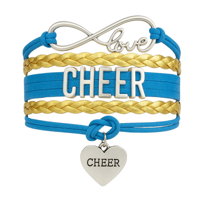 Infinity Cheer Bracelet - Pick Team Colors & Charm