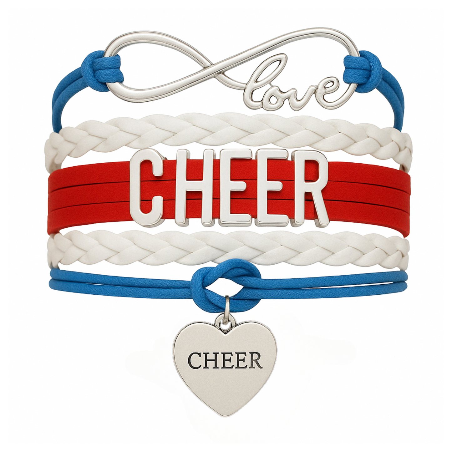 Infinity Cheer Bracelet - Pick Team Colors & Charm