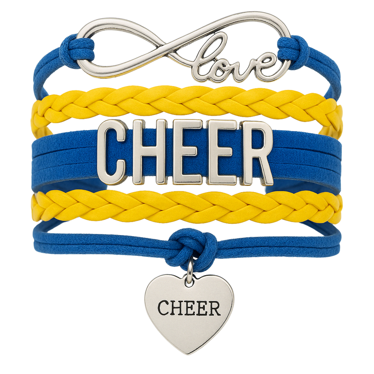 Infinity Cheer Bracelet - Pick Team Colors & Charm
