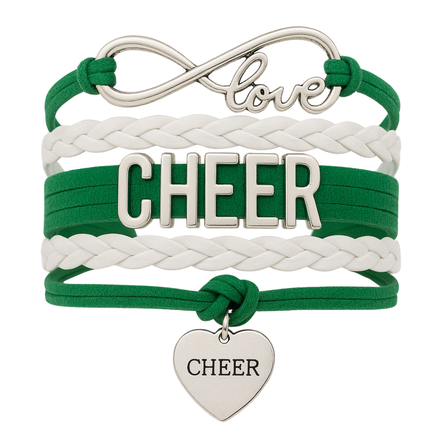 Infinity Cheer Bracelet - Pick Team Colors & Charm