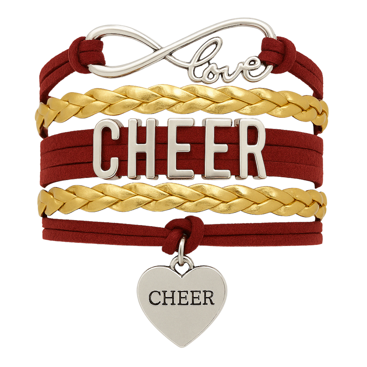 Infinity Cheer Bracelet - Pick Team Colors & Charm