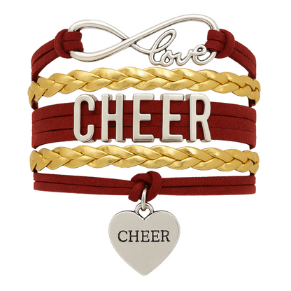 Infinity Cheer Bracelet - Pick Team Colors & Charm