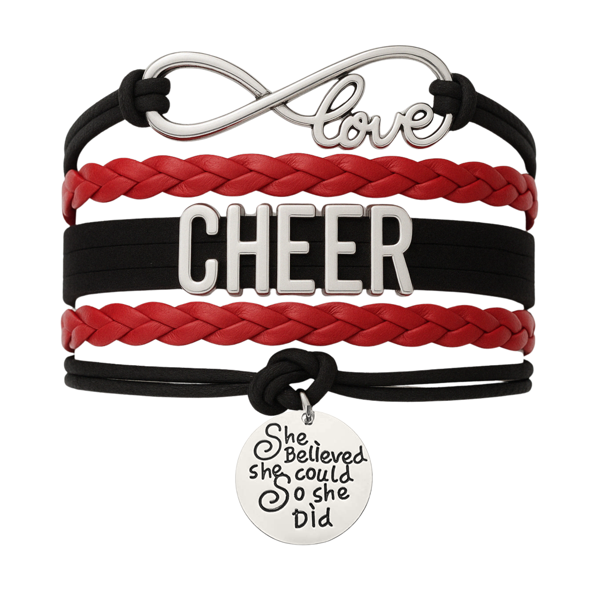 Cheer Bracelet with Inspirational Charms