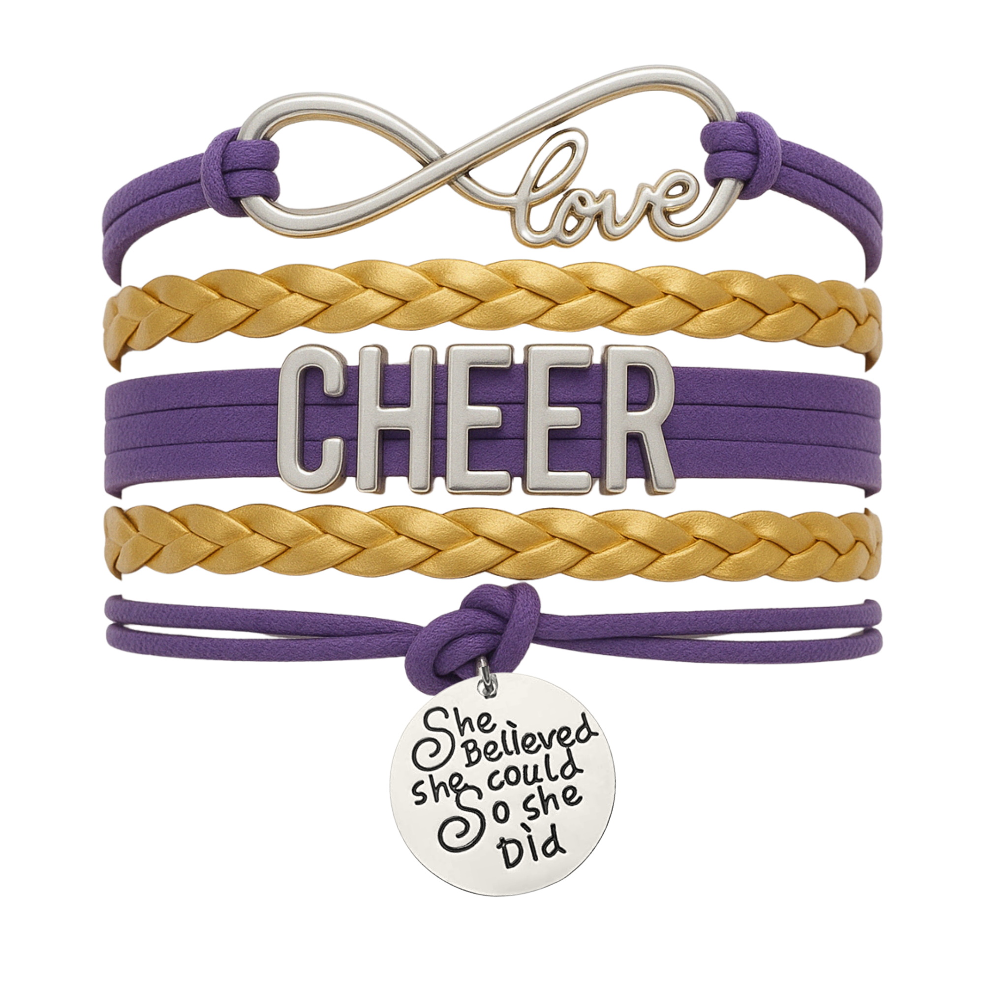 Cheer Bracelet with Inspirational Charms