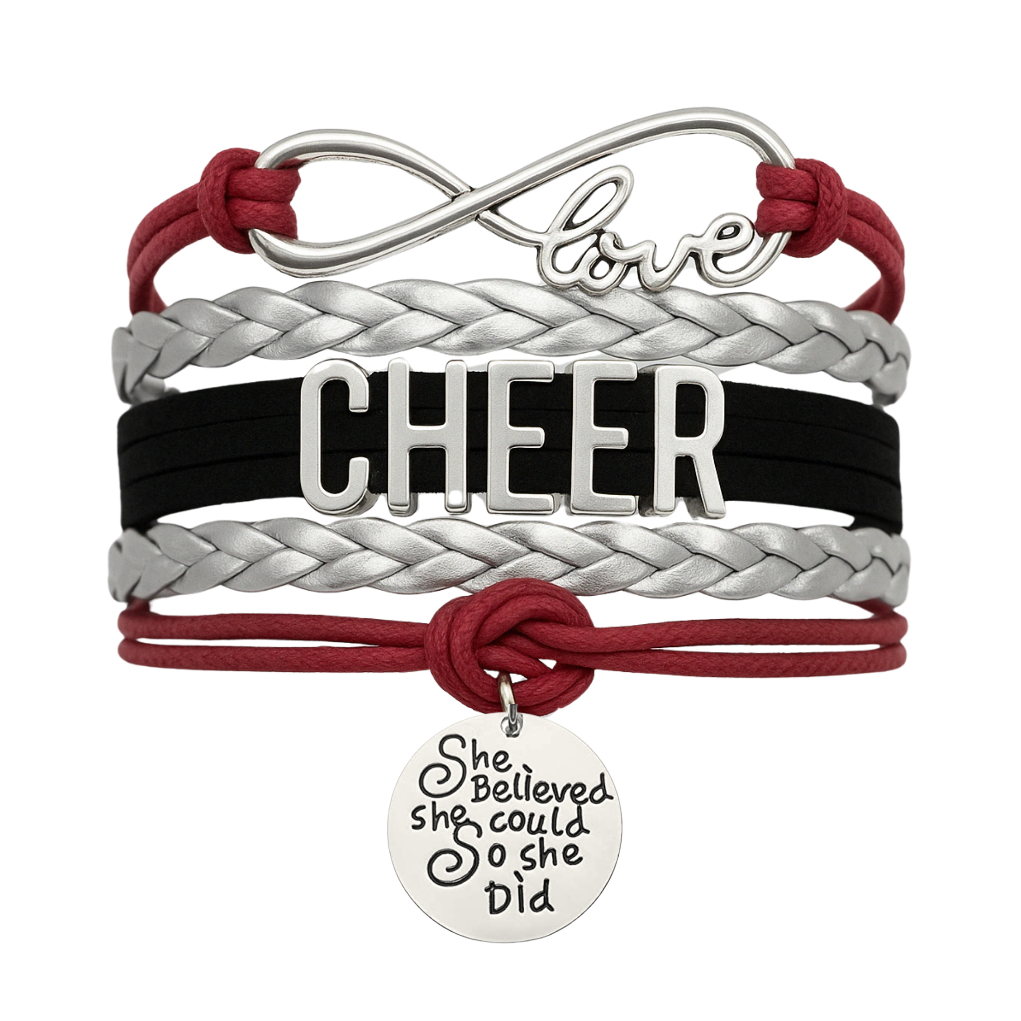 Cheer Bracelet with Inspirational Charms