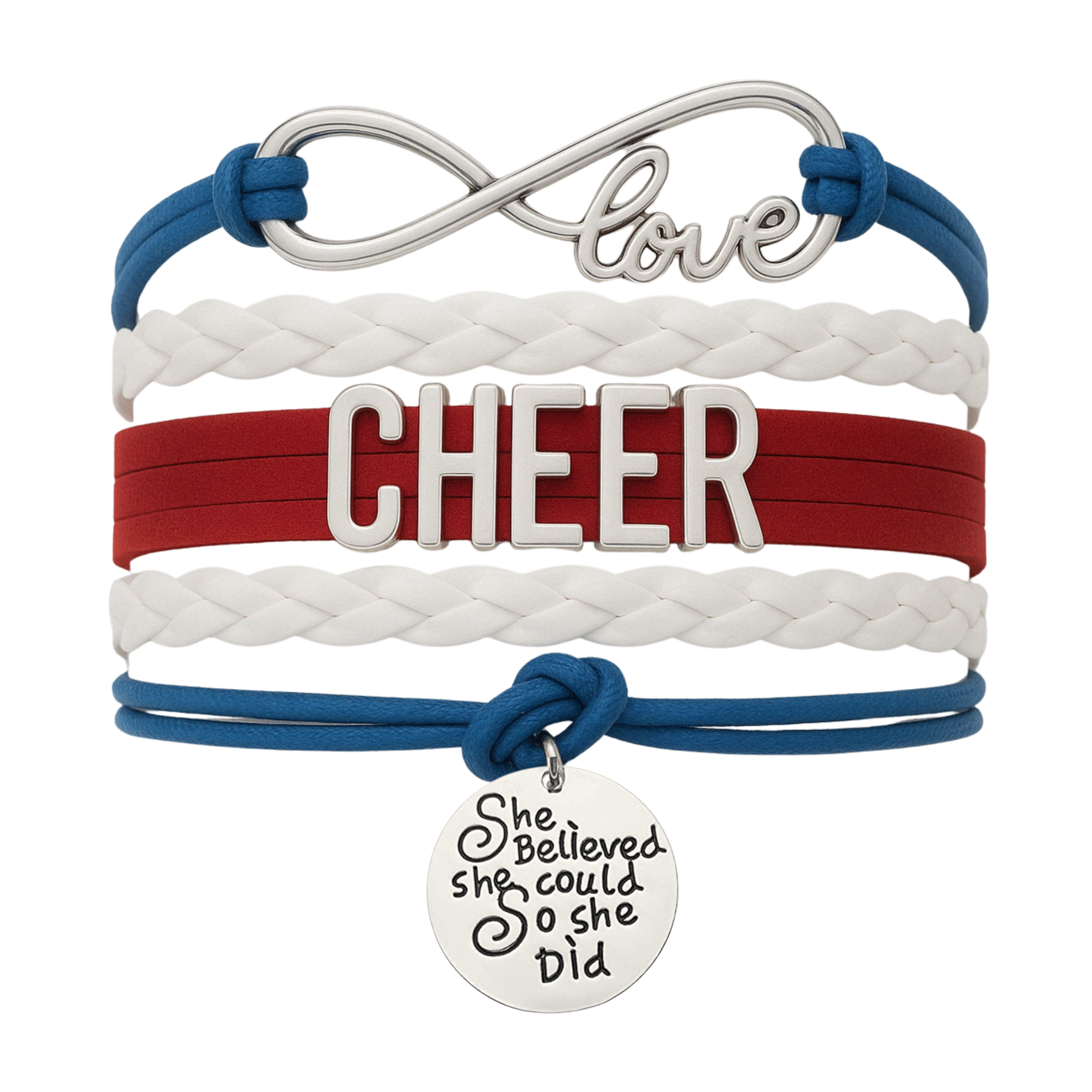 Cheer Bracelet with Inspirational Charms
