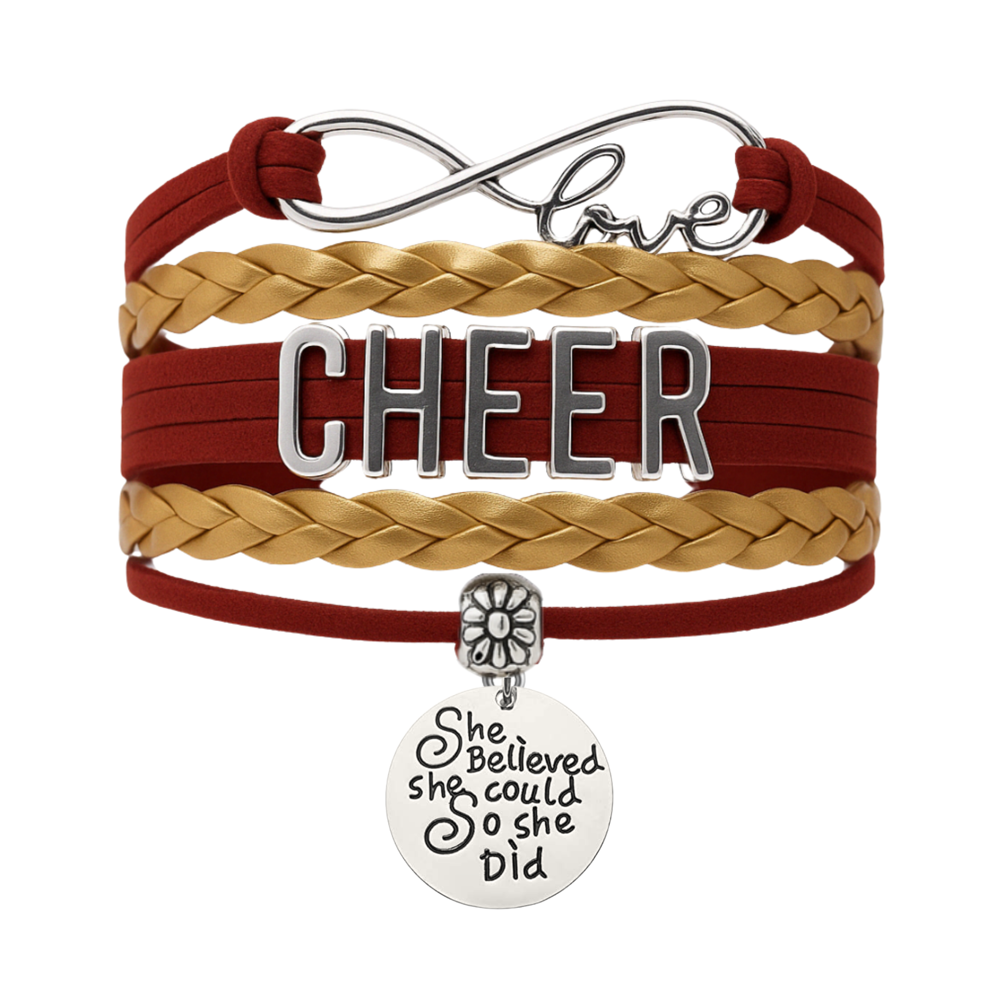 Cheer Bracelet with Inspirational Charms