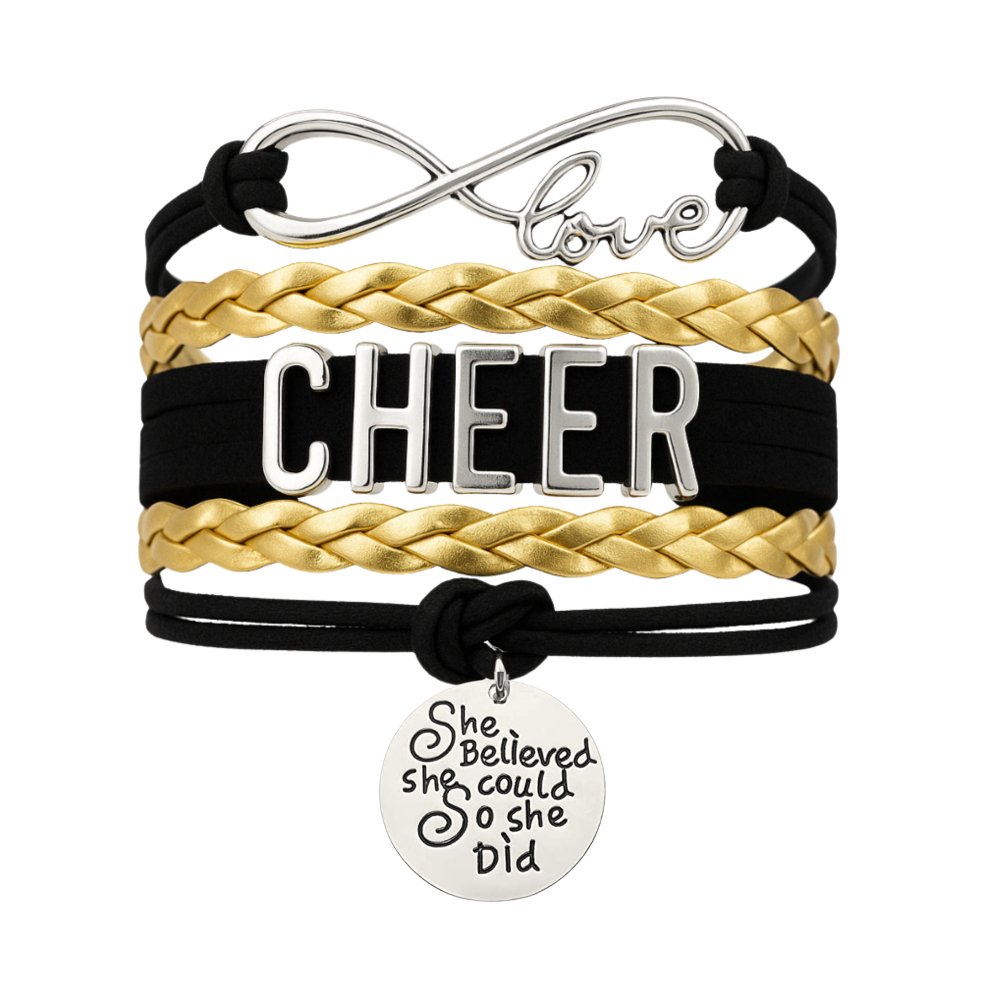 Cheer Bracelet with Inspirational Charms