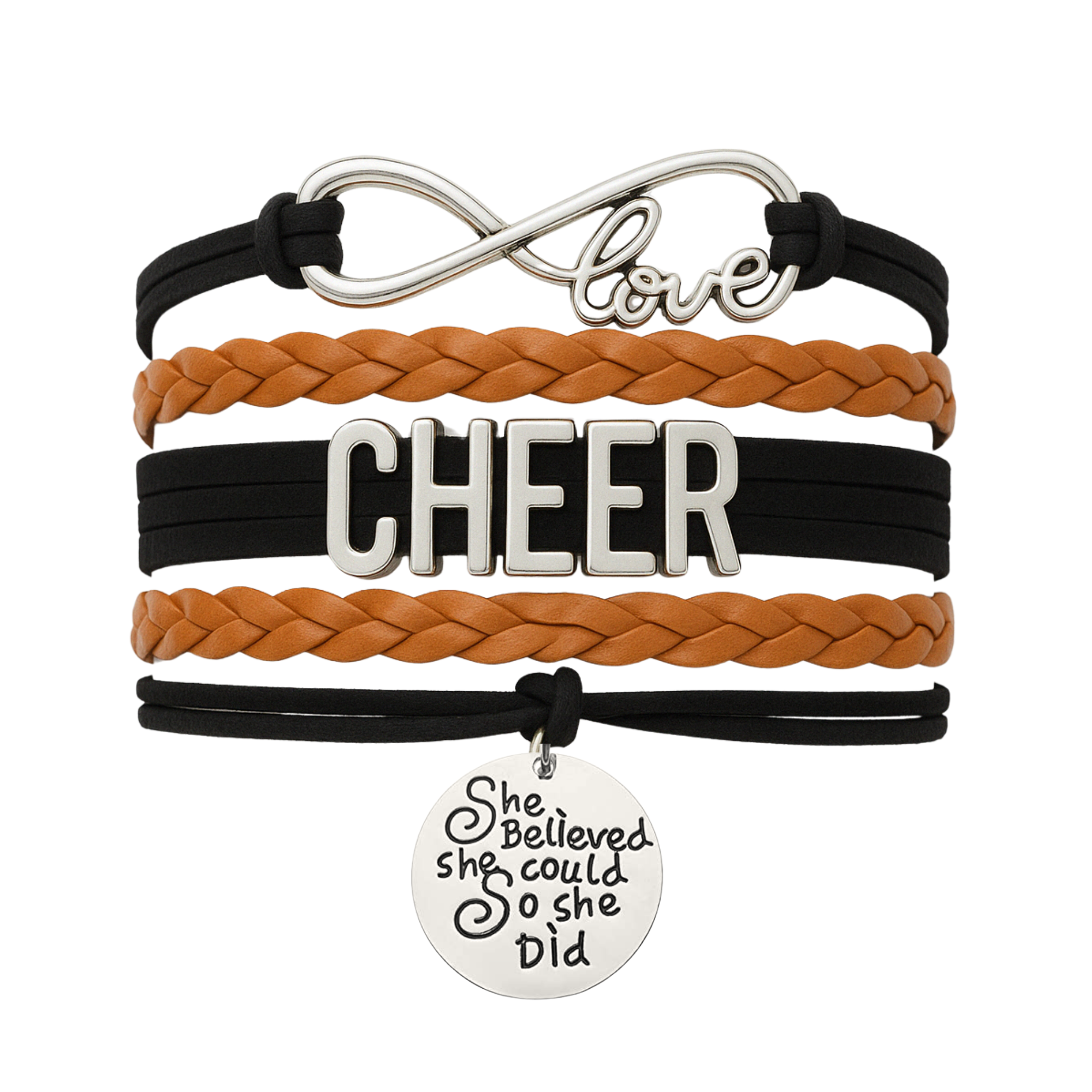 Cheer Bracelet with Inspirational Charms