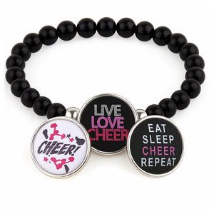 Cheer Interchangeable Snap Charm Bracelet