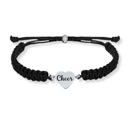Cheer Heart Adjustable Rope Bracelet- Pick Color