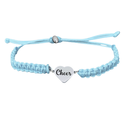 Cheer Heart Adjustable Rope Bracelet- Pick Color