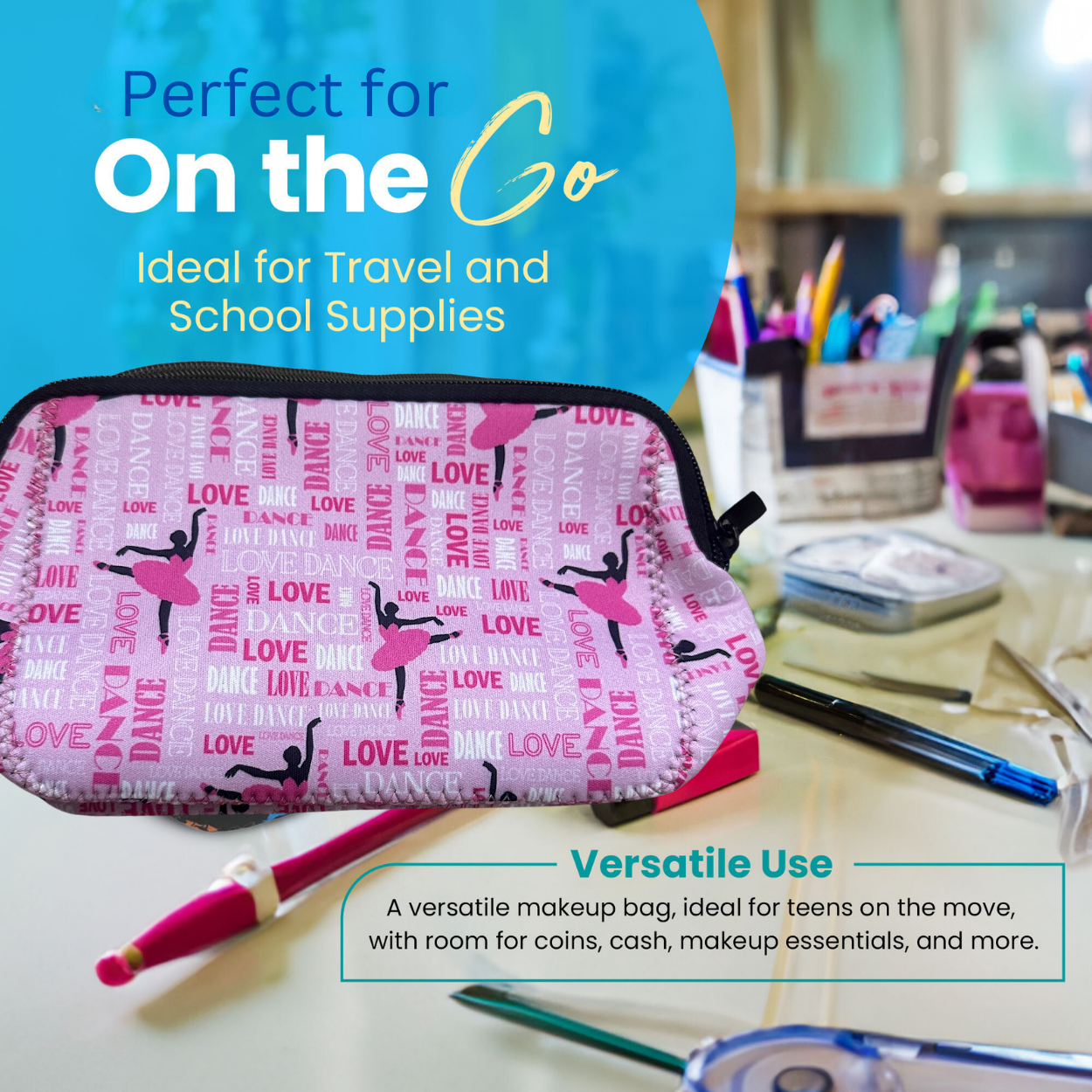 Dance Pink Cosmetic Bag