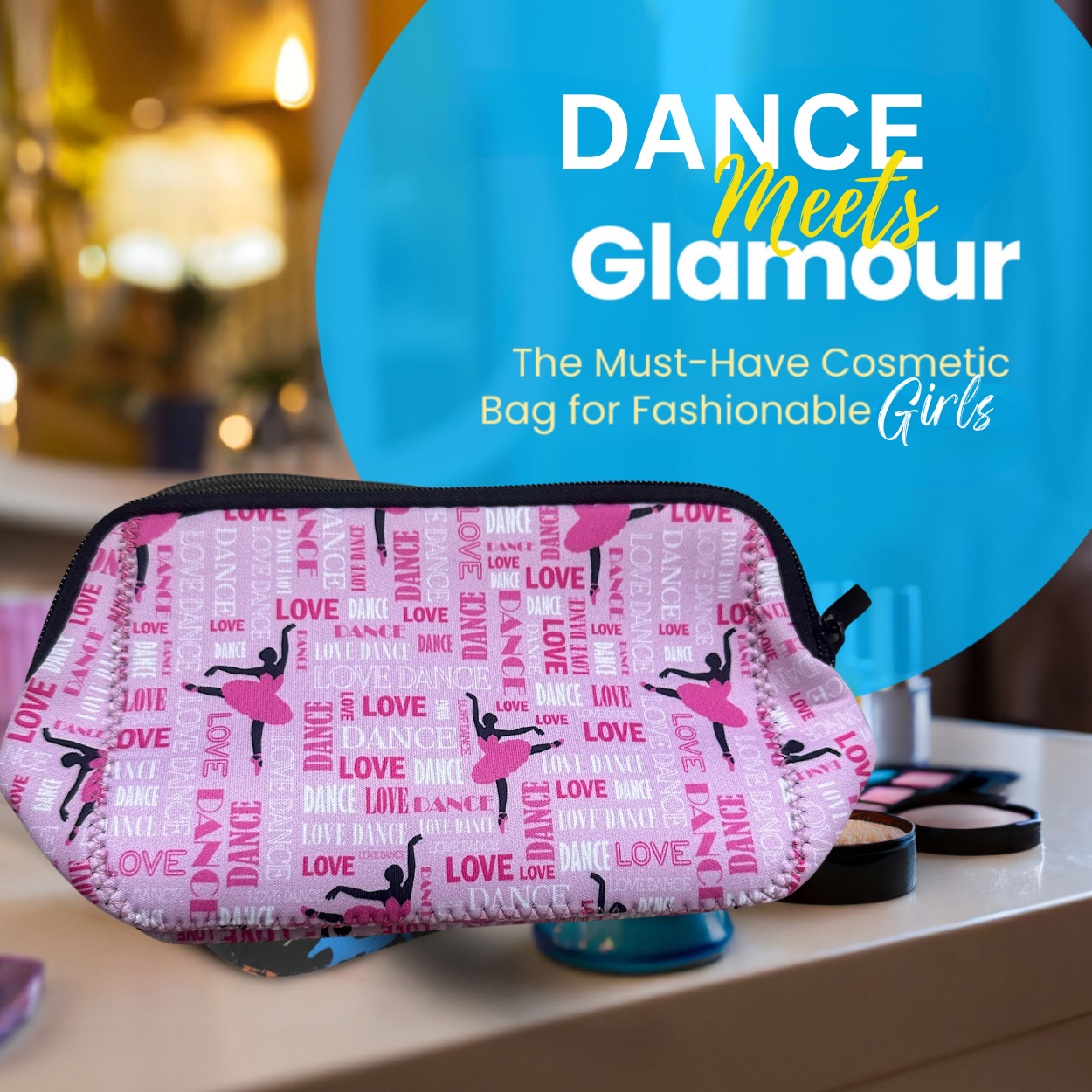 Dance Pink Cosmetic Bag