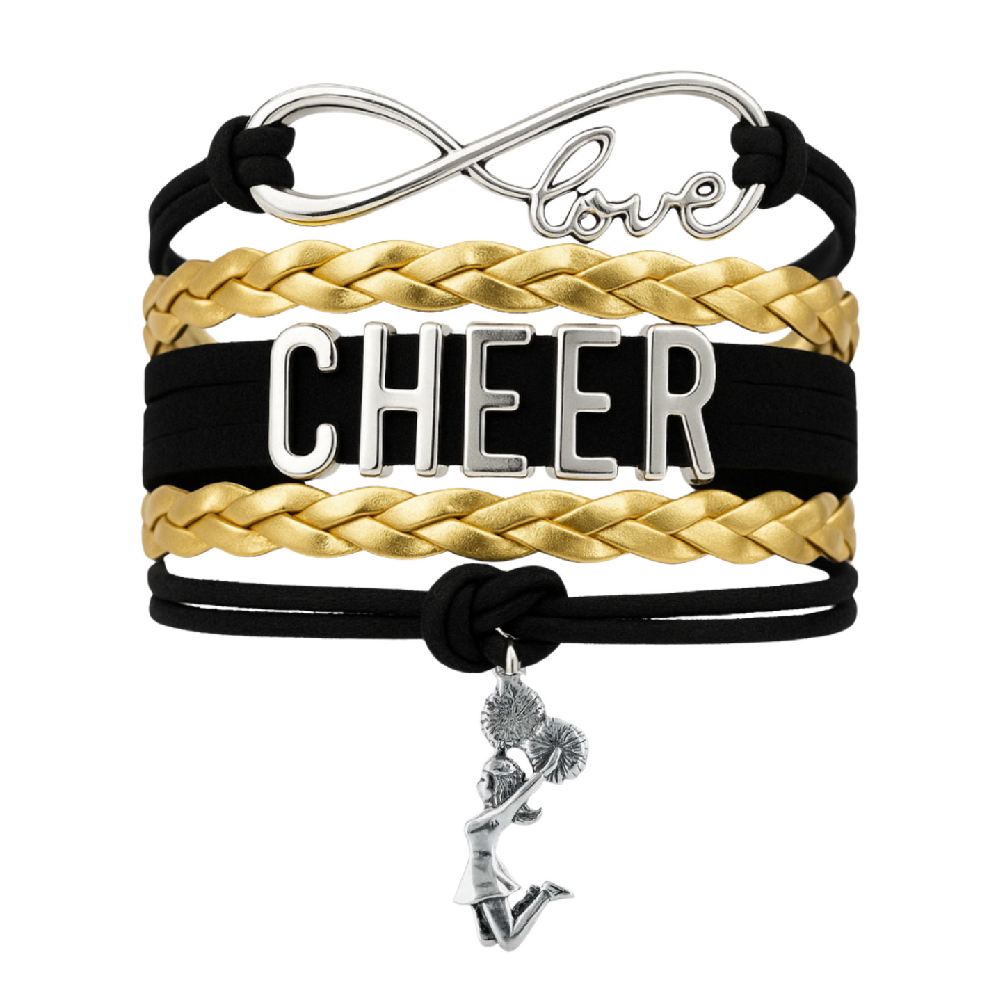 Infinity Cheer Bracelet - Pick Team Colors & Charm