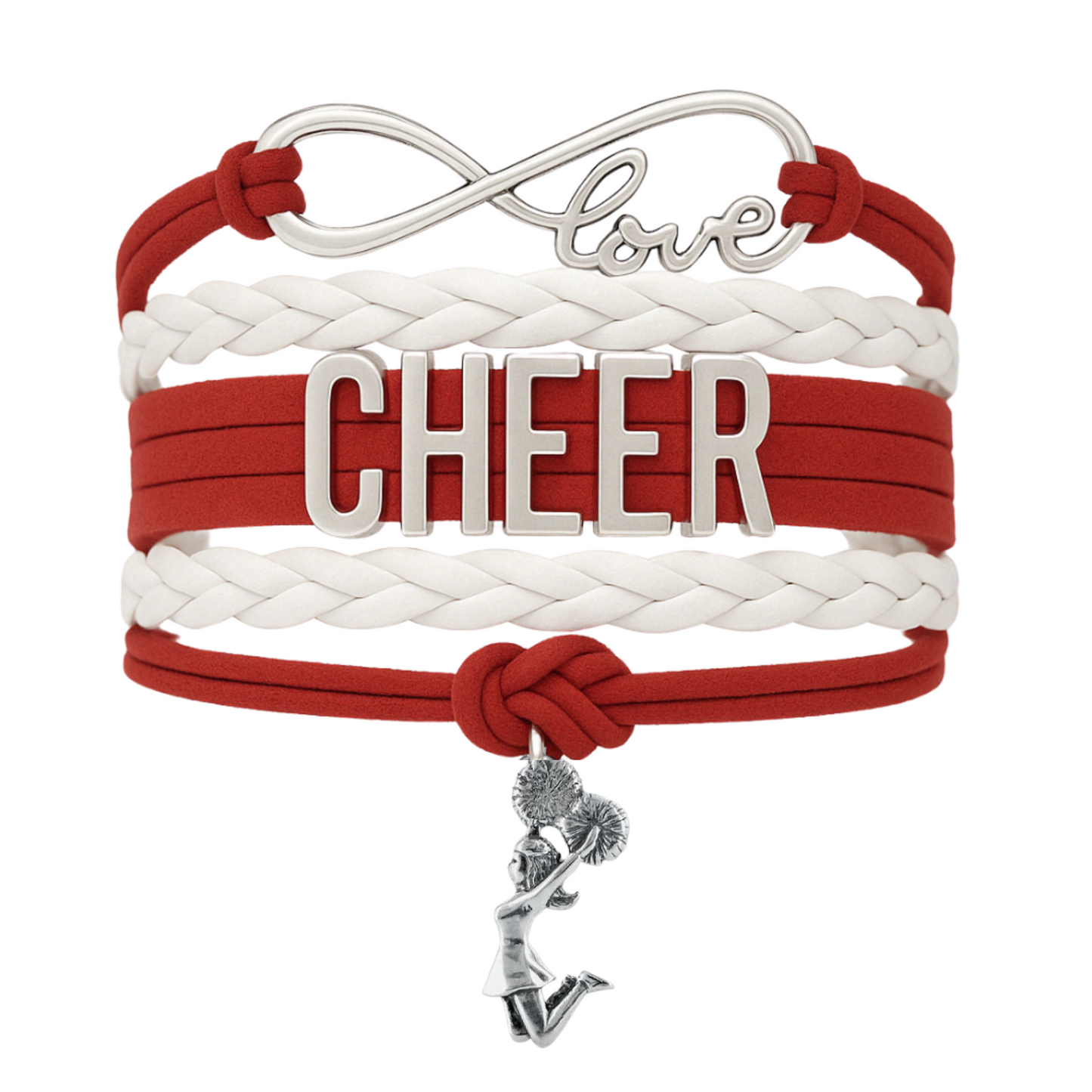 Infinity Cheer Bracelet - Pick Team Colors & Charm