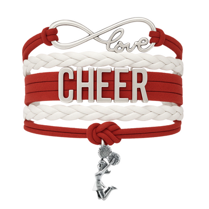 Infinity Cheer Bracelet - Pick Team Colors & Charm