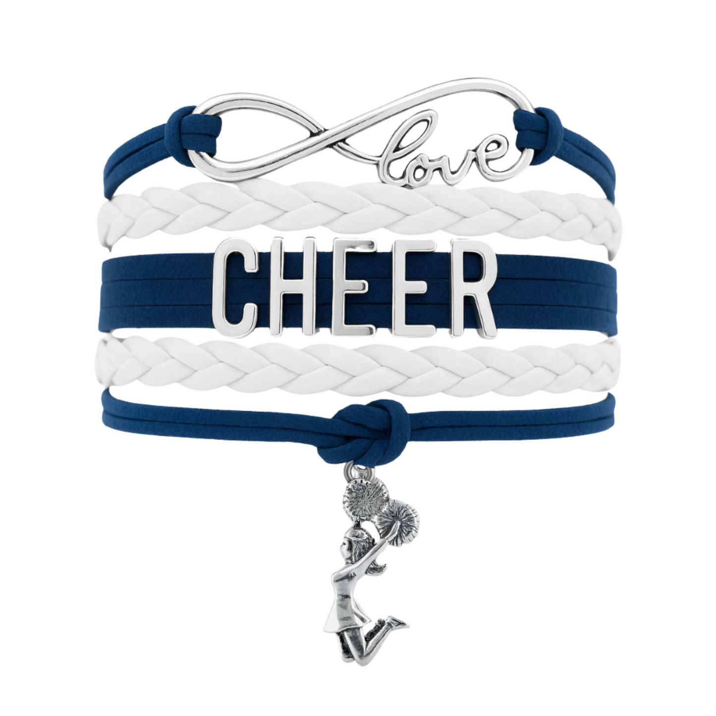 Infinity Cheer Bracelet - Pick Team Colors & Charm