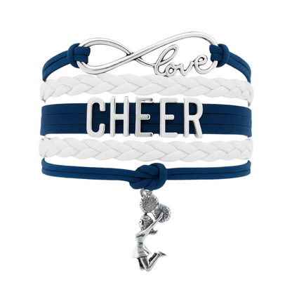 Infinity Cheer Bracelet - Pick Team Colors & Charm