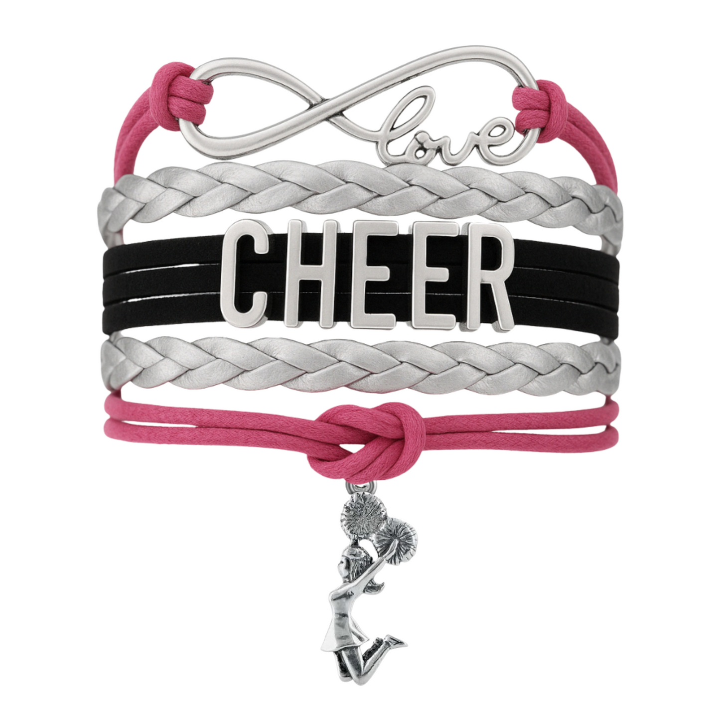 Infinity Cheer Bracelet - Pick Team Colors & Charm