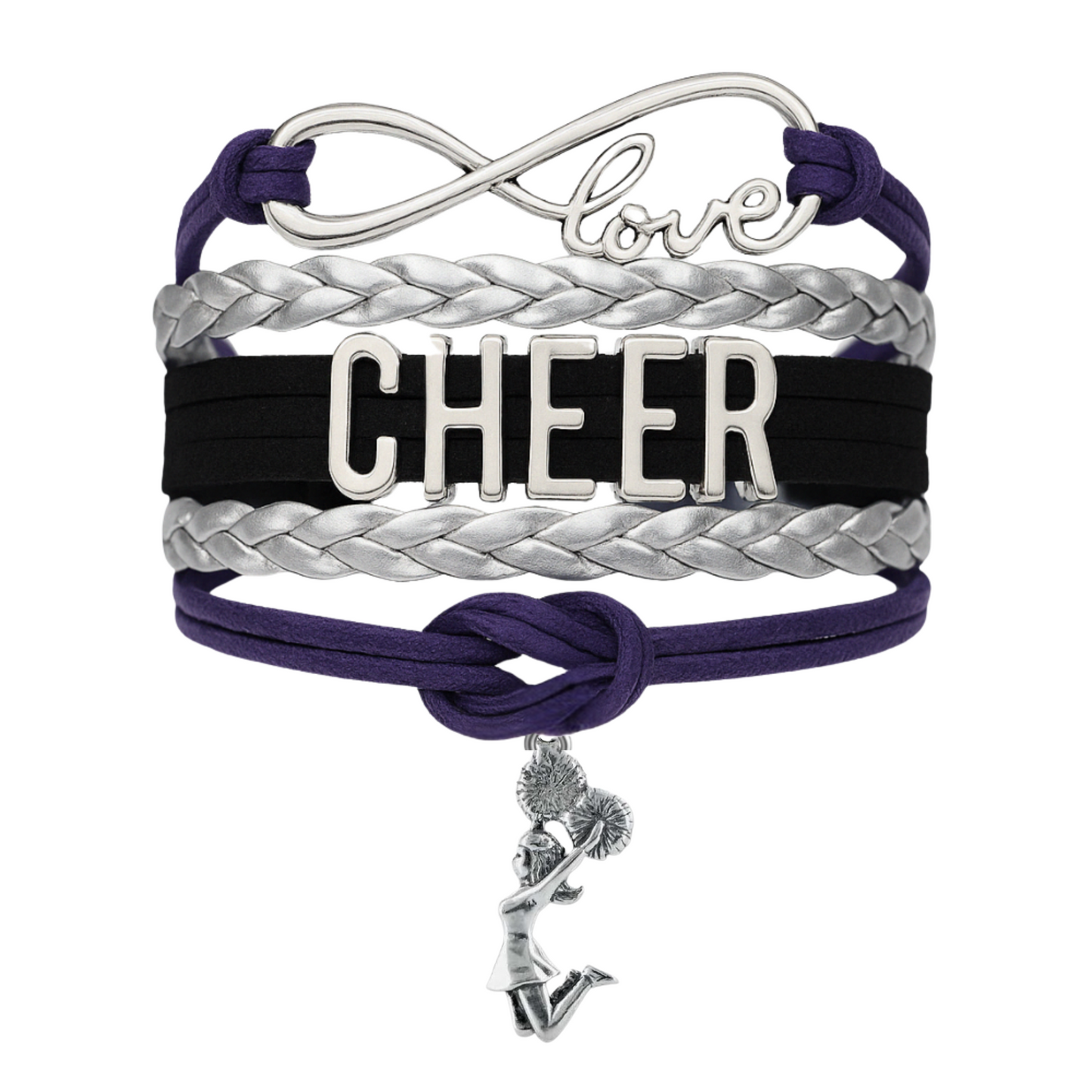 Infinity Cheer Bracelet - Pick Team Colors & Charm