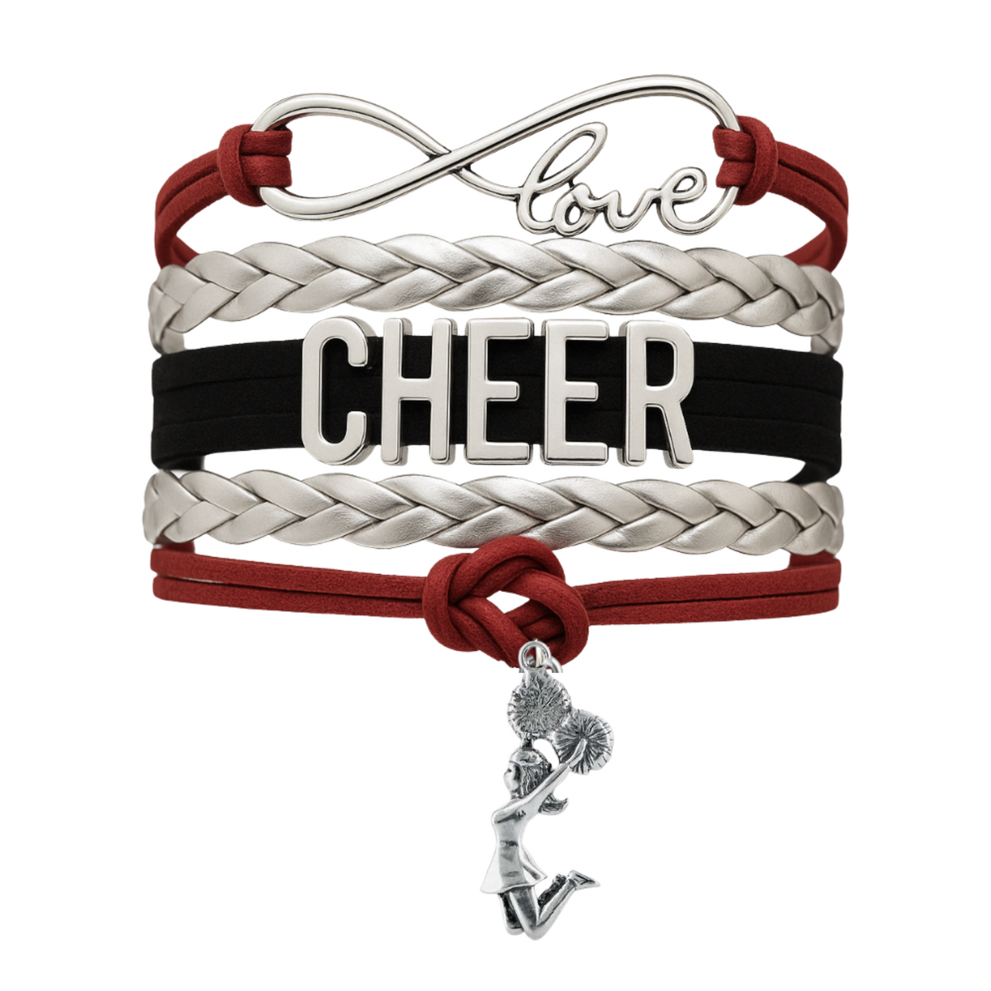 Infinity Cheer Bracelet - Pick Team Colors & Charm