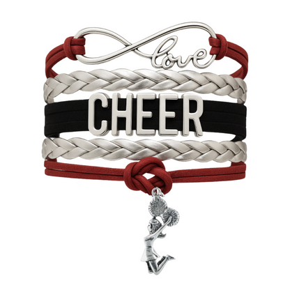 Infinity Cheer Bracelet - Pick Team Colors & Charm