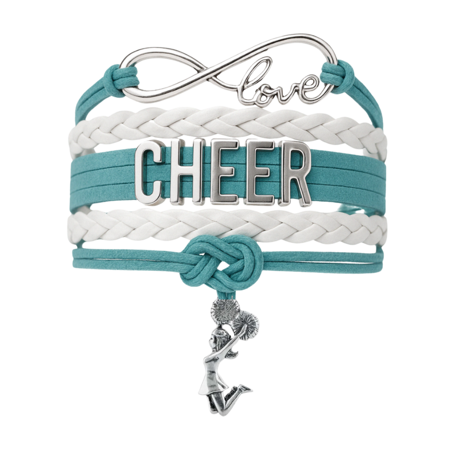 Infinity Cheer Bracelet - Pick Team Colors & Charm