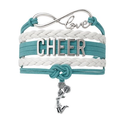 Infinity Cheer Bracelet - Pick Team Colors & Charm