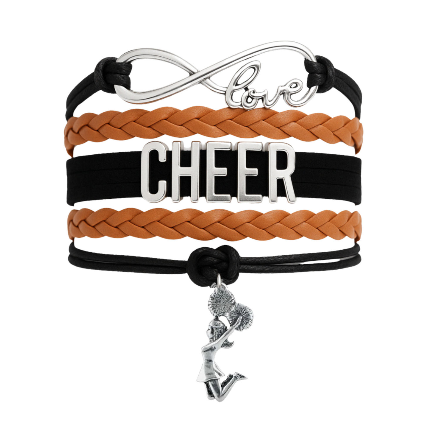 Infinity Cheer Bracelet - Pick Team Colors & Charm