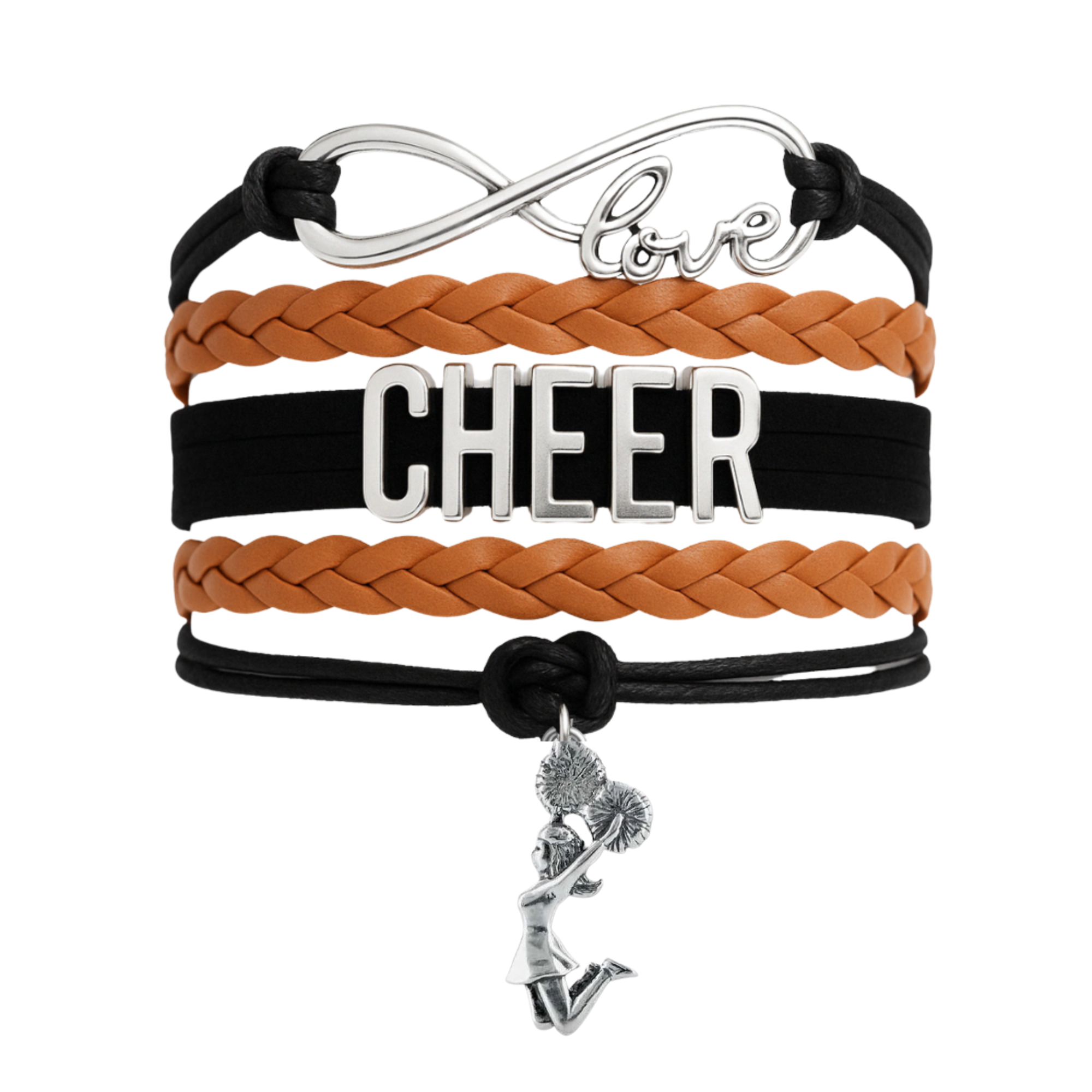 Infinity Cheer Bracelet - Pick Team Colors & Charm