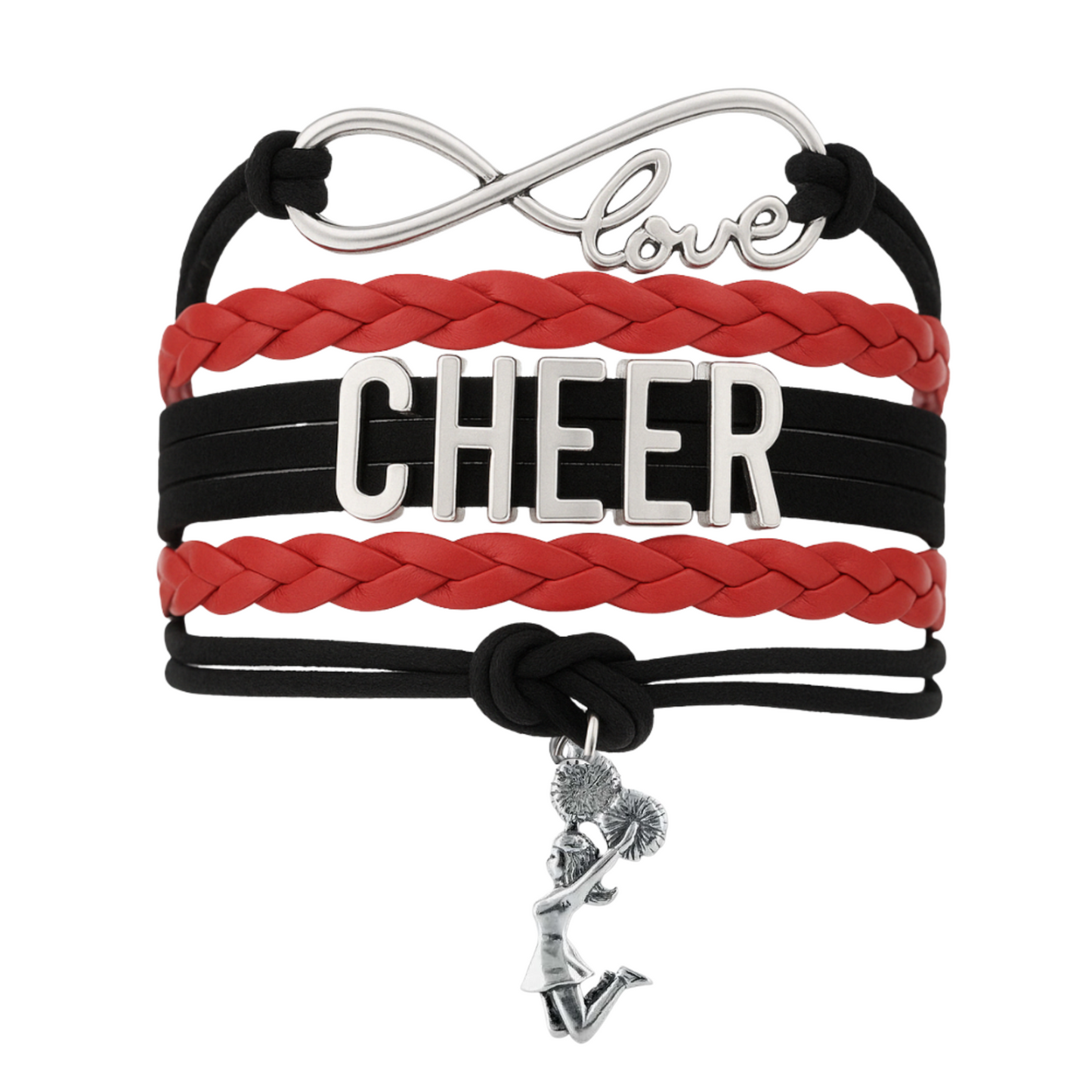 Infinity Cheer Bracelet - Pick Team Colors & Charm
