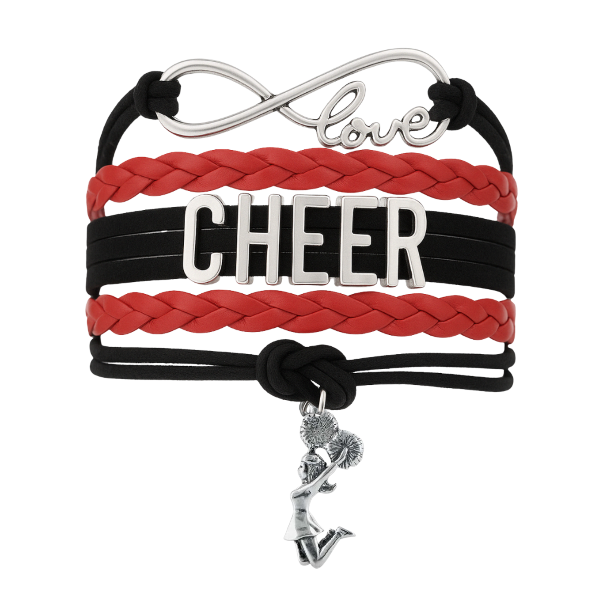 Infinity Cheer Bracelet - Pick Team Colors & Charm