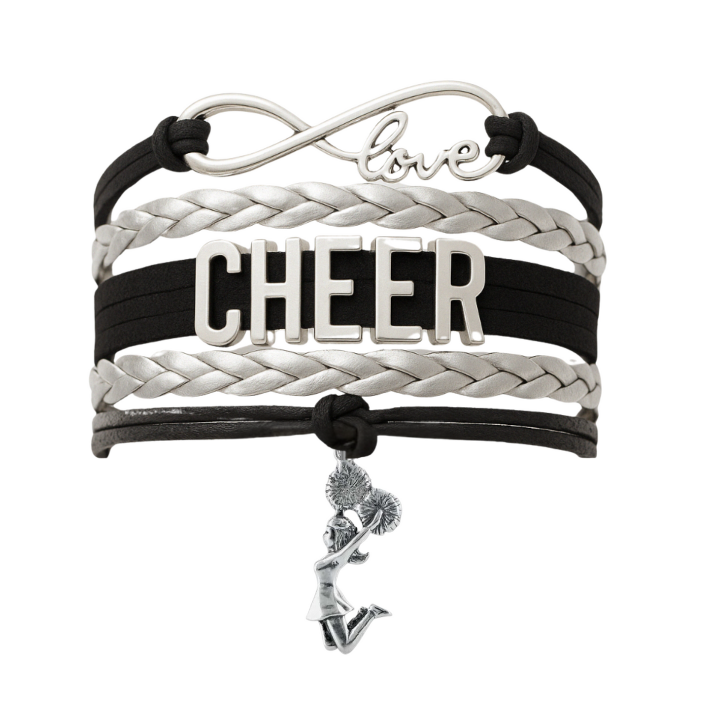 Infinity Cheer Bracelet - Pick Team Colors & Charm