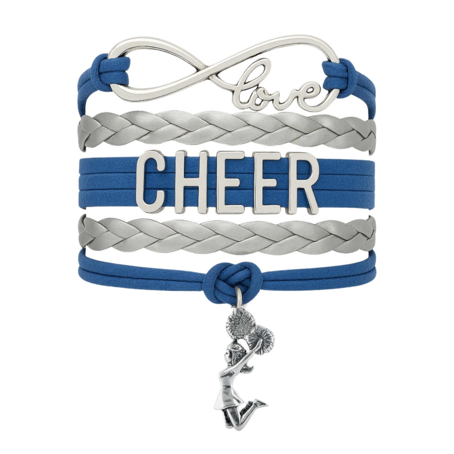 Infinity Cheer Bracelet - Pick Team Colors & Charm