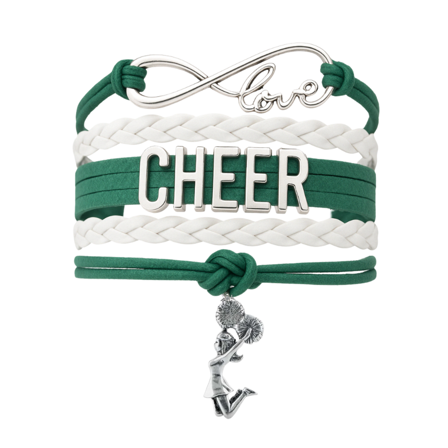Infinity Cheer Bracelet - Pick Team Colors & Charm