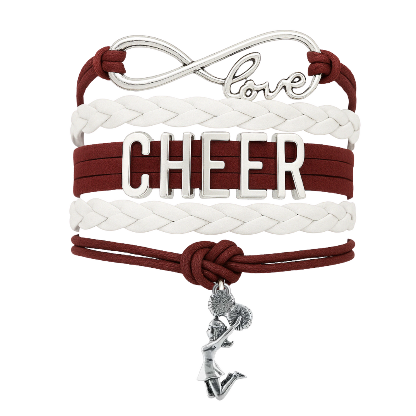 Infinity Cheer Bracelet - Pick Team Colors & Charm