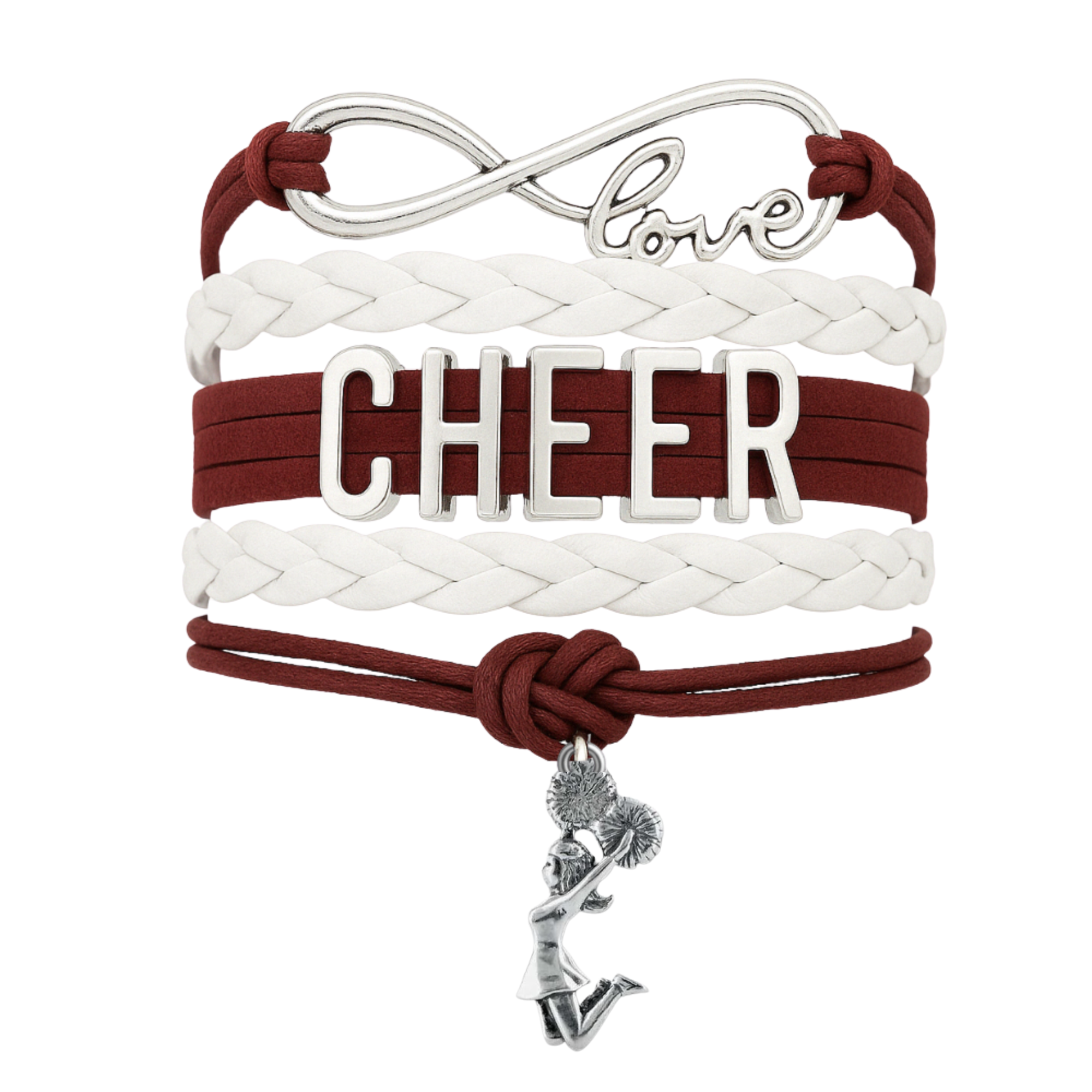 Infinity Cheer Bracelet - Pick Team Colors & Charm