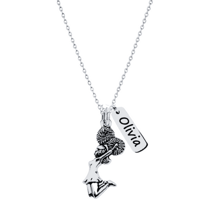 Personalized Engraved Cheer Name Tag Necklace-Pick Style