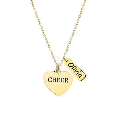 Personalized Engraved Cheer Name Tag Necklace-Pick Style