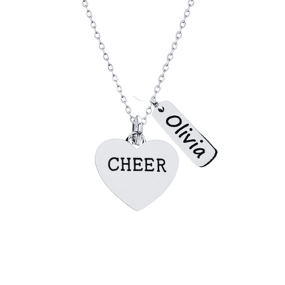 Personalized Engraved Cheer Name Tag Necklace-Pick Style