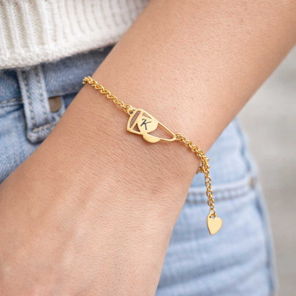 Personalized Cheer Charm Chain Bracelet