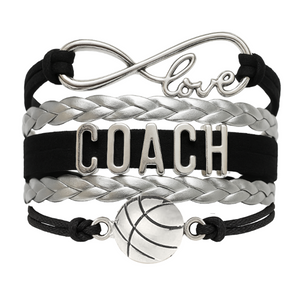 Basketball Coach Bracelet - Black Silver