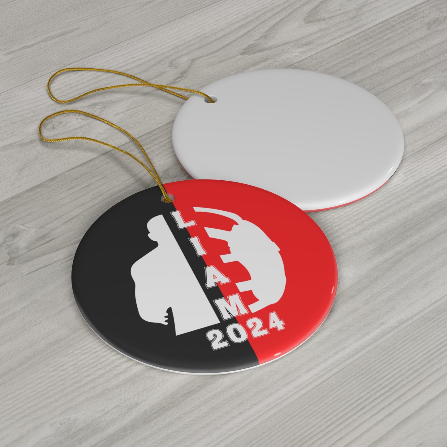 Personalized Wrestling Ornament - Black & Red