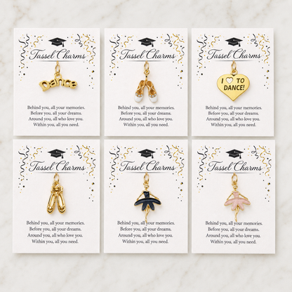 Gold Dance Graduation Tassel Charms