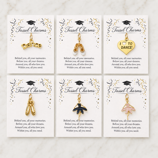 Gold Dance Graduation Tassel Charms