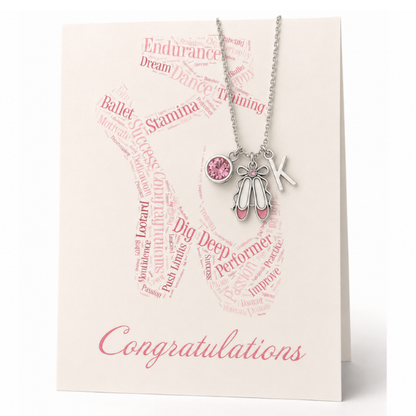 Personalized Dance Necklace & Card Gift Set