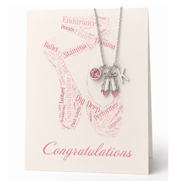 Personalized Dance Necklace & Card Gift Set