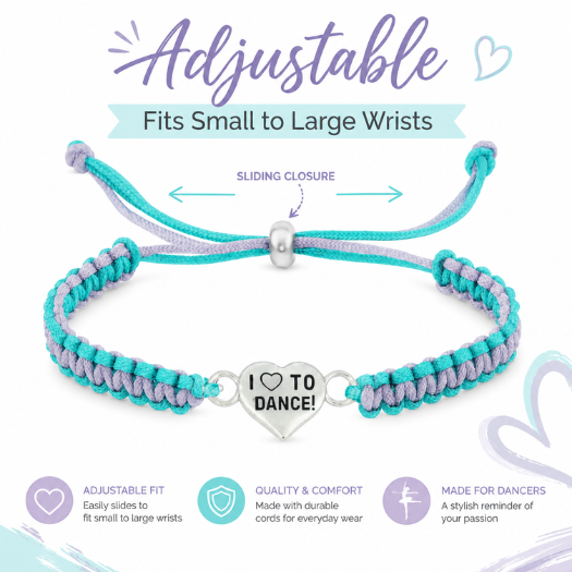 Love to Dance Heart Rope Bracelet