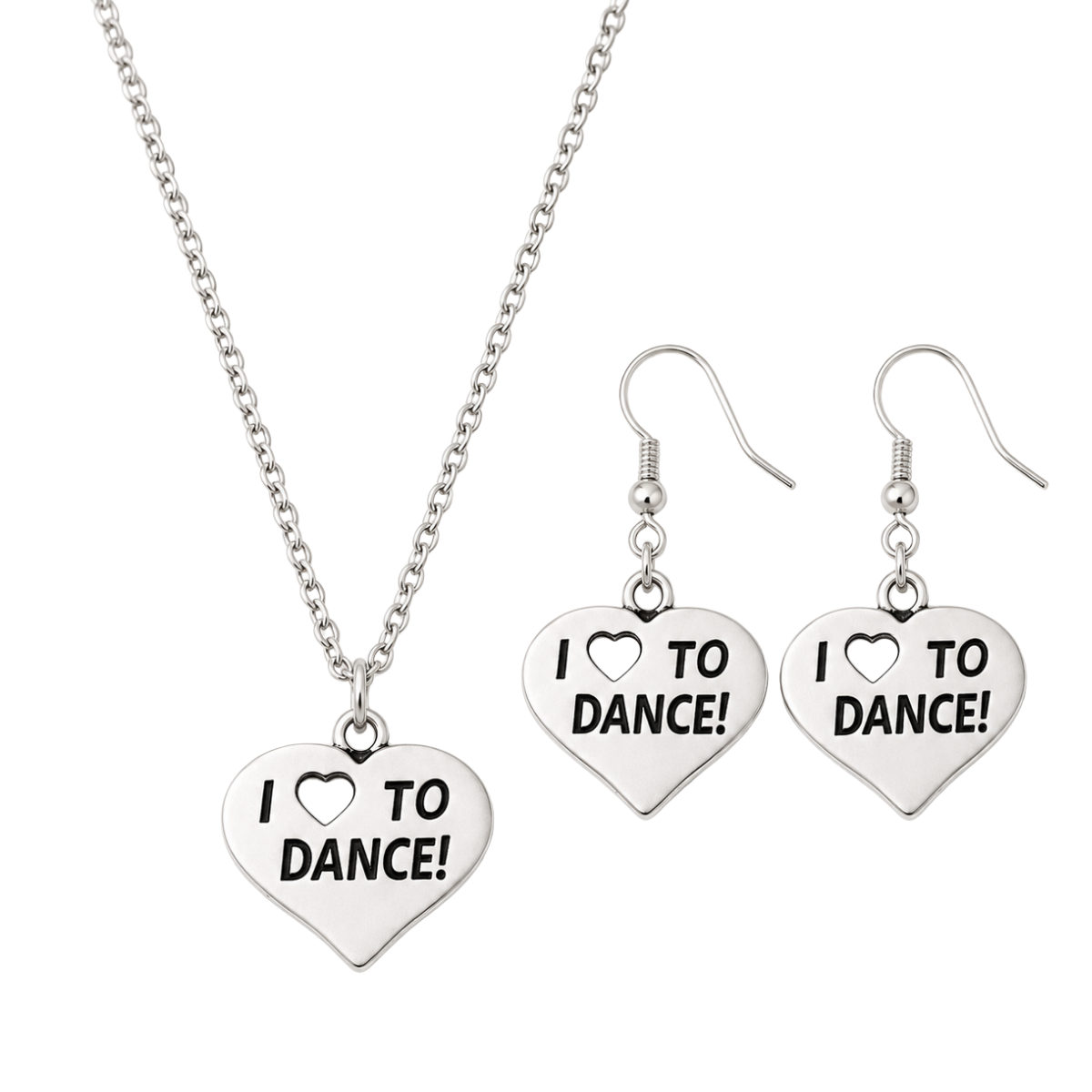 I Love to Dance Heart Jewelry Gift Set